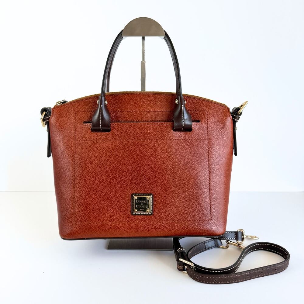 Dooney & Bourke Pebble Grain Domed Satchel Cognac